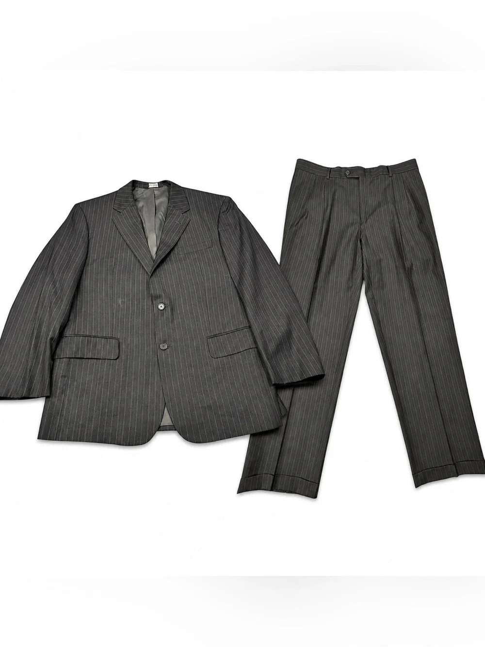 Jos. A. Bank Signature Collection Men's Charcoal Gray Track Pinstripe Suit 42S